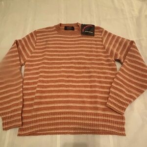 NWT Vintage Drummond Woolmist Men’s Sweater Large orange(pumpkin)/cream Striped